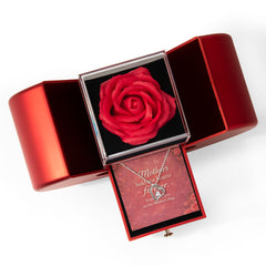 A Mother's Love Is Forever – Heart Necklace & Rose Gift Set