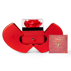 A Mother's Love Is Forever – Heart Necklace & Rose Gift Set