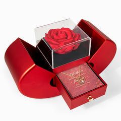 A Mother's Love Is Forever – Heart Necklace & Rose Gift Set