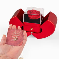 A Mother's Love Is Forever – Heart Necklace & Rose Gift Set